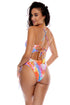 Luli Fama Dancing Queen Square Neck Lace Up One Piece